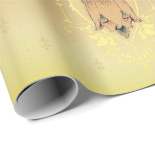 Jugendstilblume Tulpe rosa und gold elegant Geschenkpapier