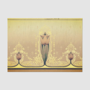 Jugendstilblume Tulpe rosa und gold elegant Seidenpapier