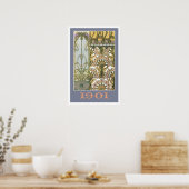Jugendstilblumen Alphonse Mucha Blumenkunst 1901 Poster (Küche)