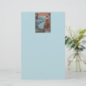 Jugendstildame mit Pfau Briefpapier (Stehend Vorderseite)