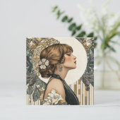 Jugendstilfrau Feiertagskarte (Stehend Vorderseite)