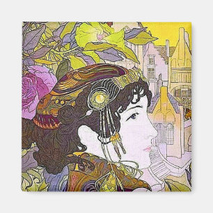 Jugendstilfrau Magnet