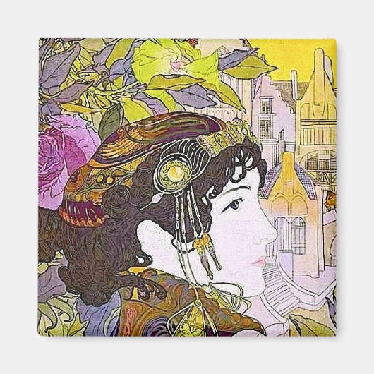 Jugendstilfrau Magnet (Vorne)
