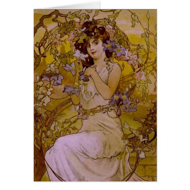 Jugendstilfrau mit Clematis (Vorne)