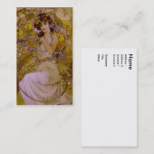 Jugendstilfrau mit Clematis Visitenkarte (Vorne/Hinten)
