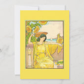 Jugendstilfrau mit Sonnenblumen (Rückseite)