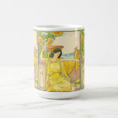 Jugendstilfrau mit Sonnenblumen Kaffeetasse (Mittel)