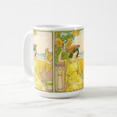 Jugendstilfrau mit Sonnenblumen Kaffeetasse (Vorderseite Links)