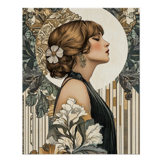 Jugendstilfrau Poster (Vorderseite)