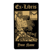 Jugendstilfrau & Rose Ex Libris Vorlage (Vorne)