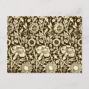 Jugendstilgarni Damask, Braun und Creme Postkarte