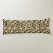 Jugendstilgarni Damask, Braun und Creme Seitenschläferkissen (Rückseite)