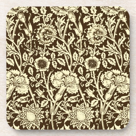 Jugendstilgarni Damask, Braun und Creme Untersetzer (Vorderseite)