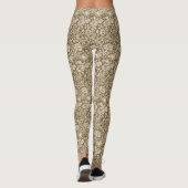 Jugendstilgarni Damask, Taupe und Creme Leggings (Rückseite)