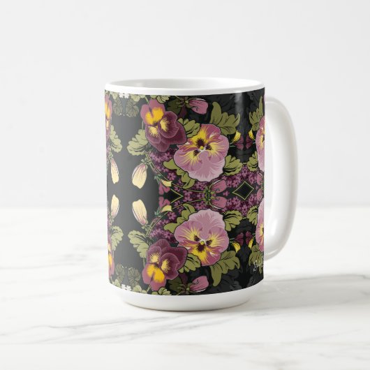 Jugendstilgarten Stiefmütterchen Kaffeetasse (VorderseiteRechts)