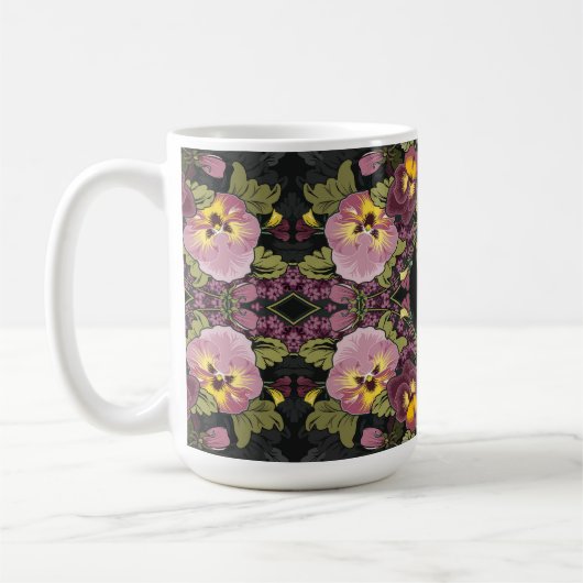 Jugendstilgarten Stiefmütterchen Kaffeetasse (Links)
