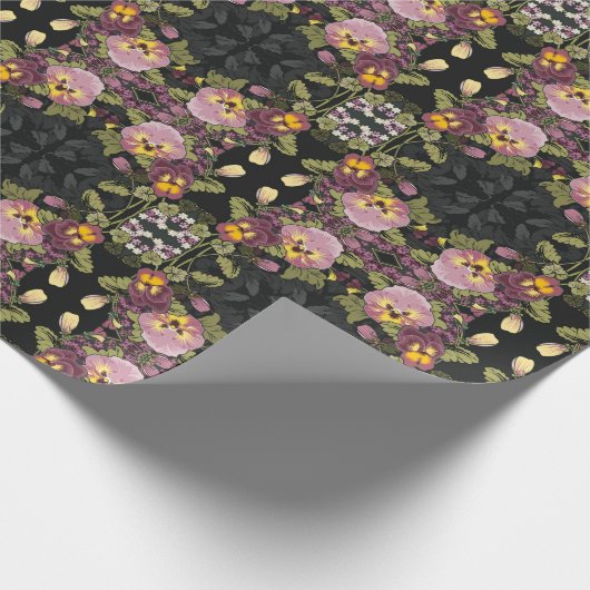 Jugendstilgarten Stiefmütterchen Vintag Geschenkpapier (Ecke)