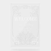 Jugendstilhochzeit Begrüßungszeichen Acrylschild (Vorderseite)