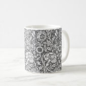 Jugendstilkarnation Damask, grau/grau Kaffeetasse (VorderseiteRechts)