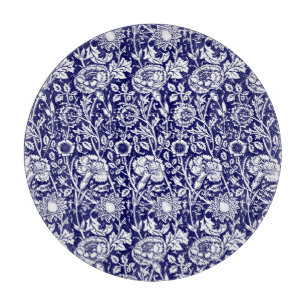 Jugendstilkarnation Damask, Marine und Weiß Schneidebrett