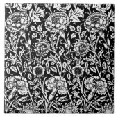 Jugendstilkarnation Damask, Schwarz-Weiß Fliese (Vorderseite)