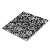 Jugendstilkarnation Damask, Schwarz-Weiß Fliese (Seite)