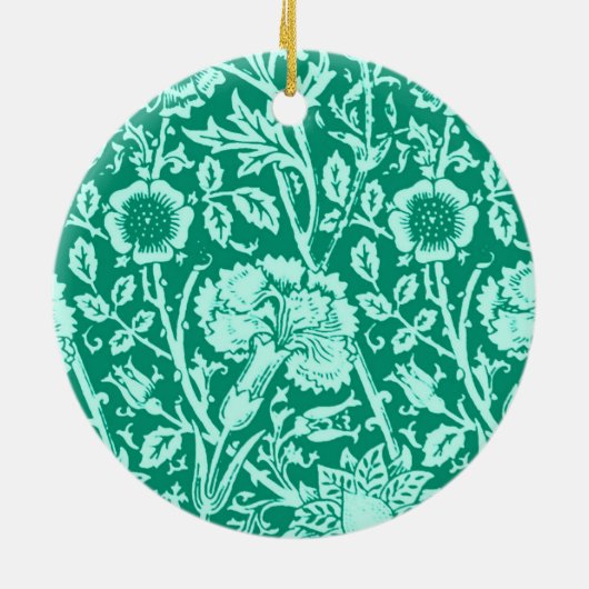 Jugendstilkarnation Damask, Türkis Keramikornament (Hinten)