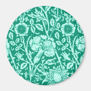 Jugendstilkarnation Damask, Türkis Magnet