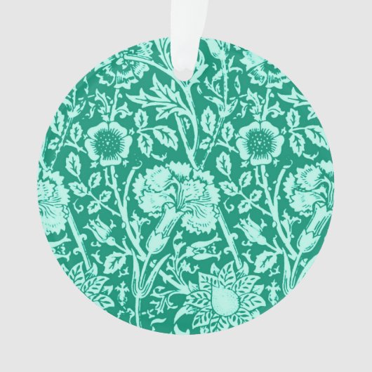 Jugendstilkarnation Damask, Türkis Ornament (Vorderseite)
