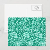 Jugendstilkarnation Damask, Türkis Postkarte (Vorne/Hinten)