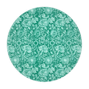 Jugendstilkarnation Damask, Türkis Schneidebrett
