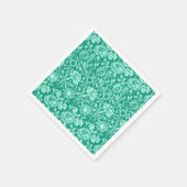 Jugendstilkarnation Damask, Türkis Serviette (Ecke)