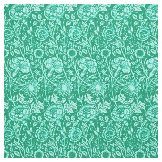 Jugendstilkarnation Damask, Türkis Stoff (Muster)