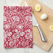 Jugendstilkarnation Damaskus, Rot und Weiß Geschirrtuch (Viertel Falte)