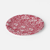 Jugendstilkarnation Damaskus, Rot und Weiß Pappteller (Schrägansicht)