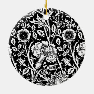 Jugendstilkarnation Damaskus, Schwarz und Weiß Keramik Ornament
