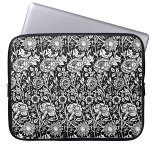 Jugendstilkarnation Damaskus, Schwarz und Weiß Laptopschutzhülle