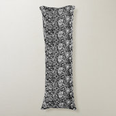 Jugendstilkarnation Damaskus, Schwarz und Weiß Seitenschläferkissen (Vorderseite Vertikal)