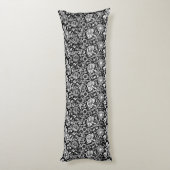 Jugendstilkarnation Damaskus, Schwarz und Weiß Seitenschläferkissen (Rückseite (Vertikal))