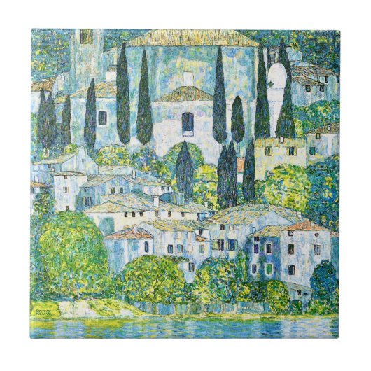 Jugendstilkirche Cassone von Gustav Klimt Fliese (Vorderseite)