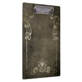 Jugendstilleder-Look eleganter goldbrauner Lotus Klemmbrett (Rechts)