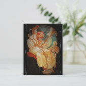 Jugendstilmädchen mit Harfe 1903 Postkarte (Stehend Vorderseite)