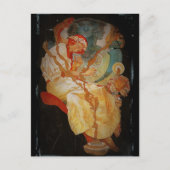 Jugendstilmädchen mit Harfe 1903 Postkarte (Vorderseite)