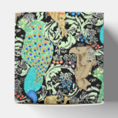 Jugendstilpfauendruckerei, Türkis & Neutral Geschenkschachtel (Oben)