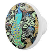 Jugendstilpfauendruckerei, Türkis & Neutral Keramikknauf (Rechts)