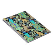 Jugendstilpfauendruckerei, Türkis & Neutral Notizblock (Rechte Seite)