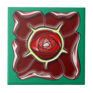 Jugendstilrose Fliese