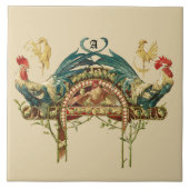 Jugendstilroster und Hühner Fliese (Vorderseite)