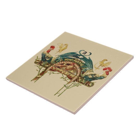 Jugendstilroster und Hühner Fliese (Seite)