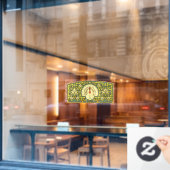 Jugendstiltruhe Fensteraufkleber (Café-Fenster)